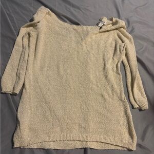 dynamite  Cream Off-the-Shoulder Knit Sweater